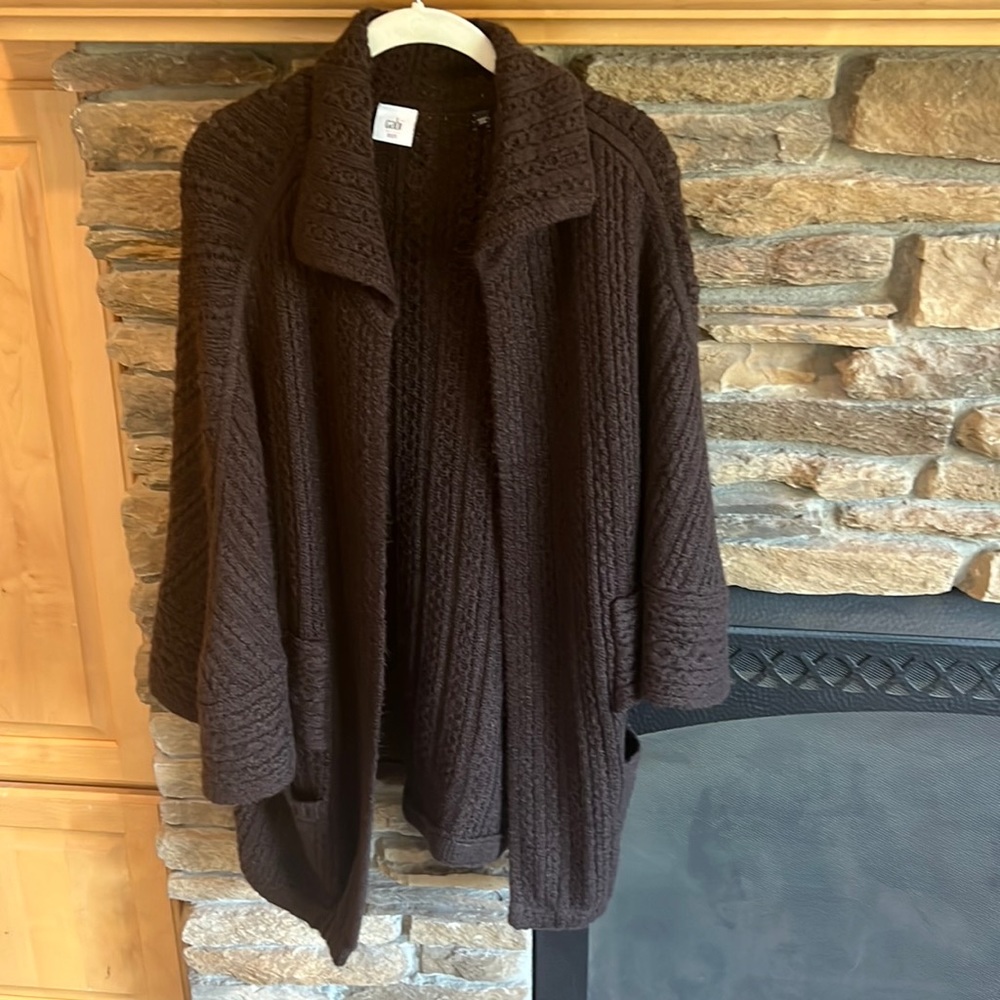 Cabi brown chunky sweater / cardigan